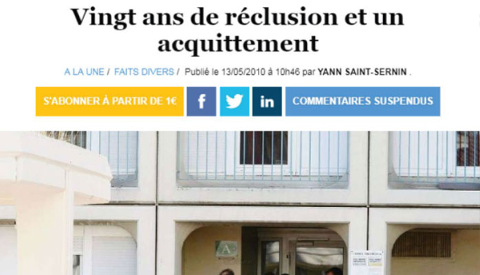 Vingt ans de réclusion et un acquittement