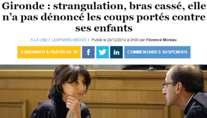Gironde : strangulation, bras cassé, elle n’a pas dénoncé les coups portés contre ses enfants